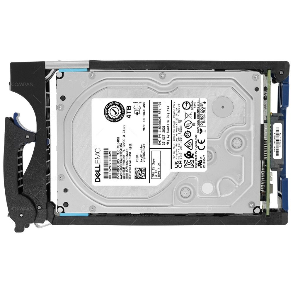 005053103 EMC 4TB 7.2K 3.5 LFF 12G SAS HARD DRIVE FOR DATADOMAIN 0B36105, 118000625-01, HUS726T4TALS200